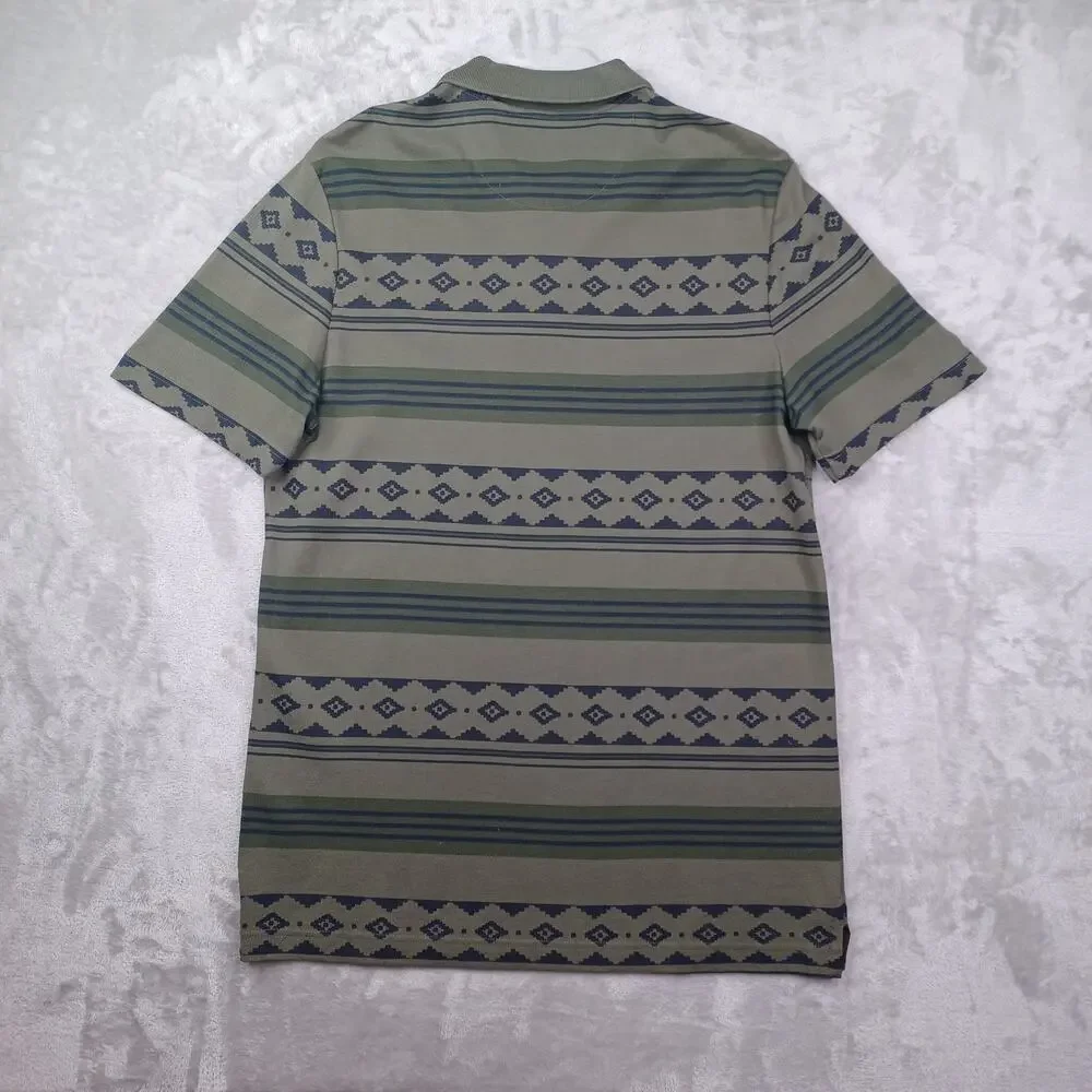 CHAPS Pique Polo Shirt Lot of Two Mens S Blue Green Tropical Tribal Short Sleeve